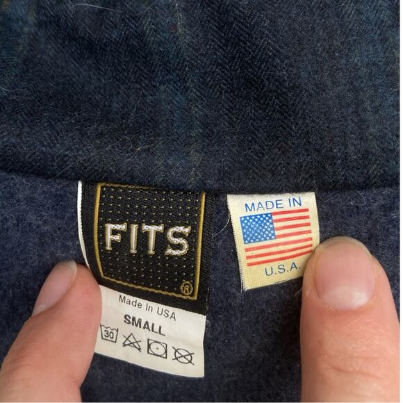 FITS Kelly Sweater Knit Navy Blue Snap Closure Equestrian Small - Picture 7 of 8